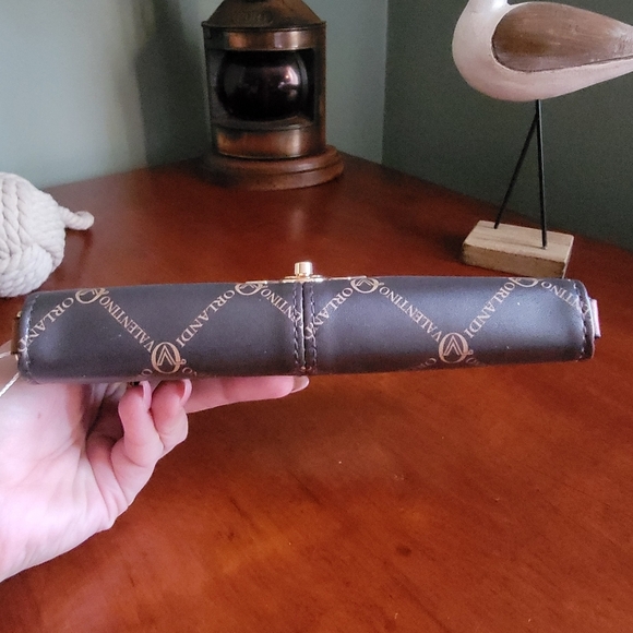 NWT Valentino Orlandi Brown Gold Vegan Leather Crossbody Bag Purse - Picture 6 of 15